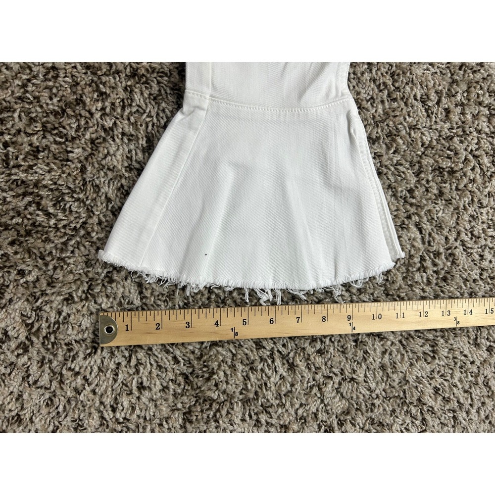 MOTHER Cha Cha Fray White Flare Jeans Raw Hem Frayed Denim Size 26 - Picture 6 of 9